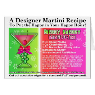 TARJETA DE LA RECETA DEL CÓCTEL DEL NAVIDAD DE LA