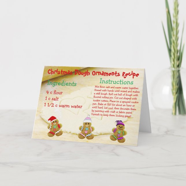 Tarjeta de la receta del ornamento de la galleta (Anverso)