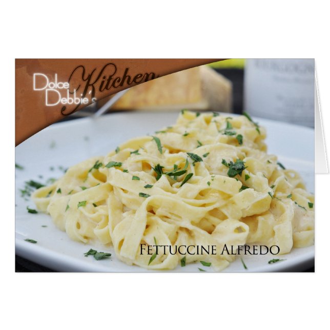 Tarjeta de la receta - Fettuccine Alfredo (Anverso (Horizontal))