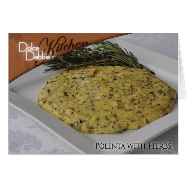 Tarjeta de la receta - Polenta con las hierbas (Anverso (Horizontal))