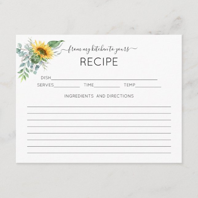 Tarjeta de la receta Sunflower Eucalyptus Bridal S (Anverso)
