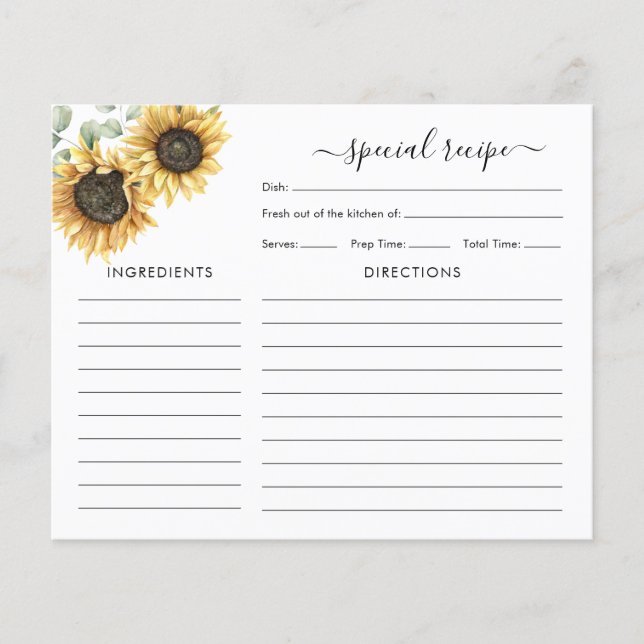 Tarjeta de la receta Sunflower Eucalyptus Bridal S (Anverso)