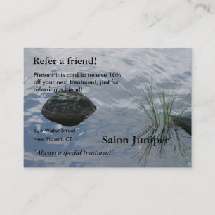 Tarjeta de la remisión con agua y las piedras
