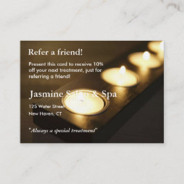 Tarjeta de la remisión con las velas votivas