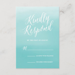 Tarjeta de la respuesta de la playa que se casa el