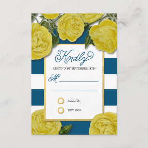 Tarjeta de la respuesta de los rosas amarillos