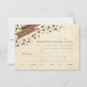 Tarjeta de la respuesta de RSVP del guión