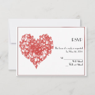 Tarjeta de la respuesta del corazón de la mariposa