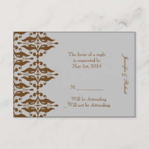 Tarjeta de la respuesta del damasco del chocolate