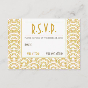 Tarjeta de la respuesta del modelo del art déco