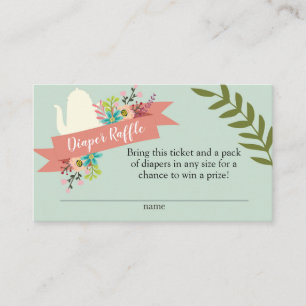 Tarjeta de la rifa del pañal de Baby Shower de la