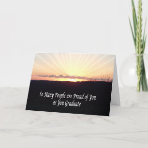 Tarjeta de la salida del sol de la graduación