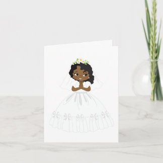 Tarjeta de la Santa Comunión de los Chicas afroame