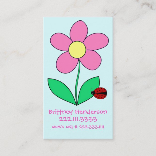 Tarjeta de la seguridad del niño (Anverso)