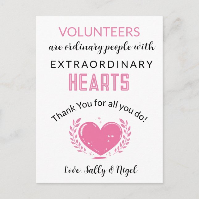 tarjeta de la semana de agradecimiento a voluntari (Anverso)