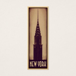 Tarjeta de la señal de Nueva York con la silueta