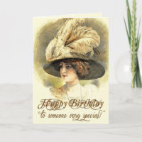 Tarjeta de la señora cumpleaños de Edwardian del