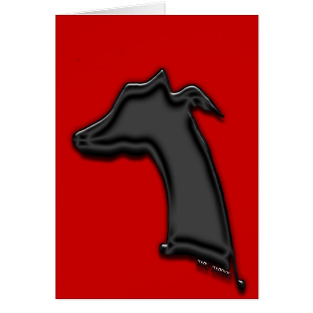 Tarjeta de la silueta de Whippet (Frente)