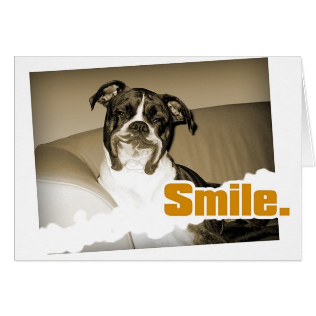 Tarjeta de la sonrisa del perrito (Anverso (Horizontal))