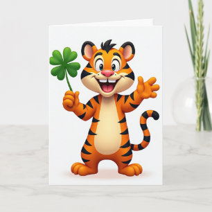 Tarjeta de la sonrisa del tigre afortunado