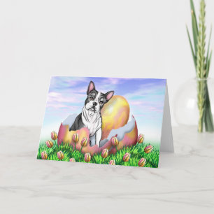 Tarjeta de la sorpresa de Boston Terrier Pascua