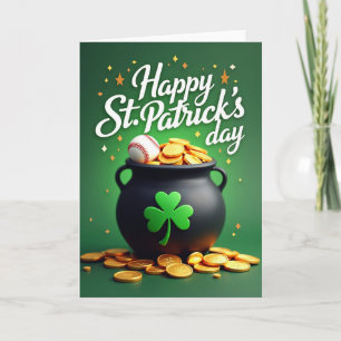 Tarjeta de la suerte de estrellas doradas del tréb