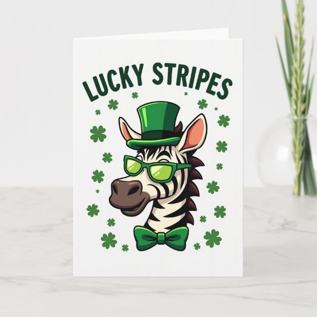 Tarjeta de la suerte de San Patricio a rayas (Anverso)