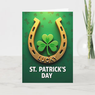 Tarjeta de la suerte de San Patricio con herradura