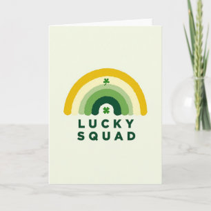 Tarjeta de la suerte del equipo del arcoíris verde
