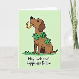 Tarjeta de la suerte del perro trébol