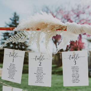 Tarjeta de la tabla de asientos de Boda minimalist