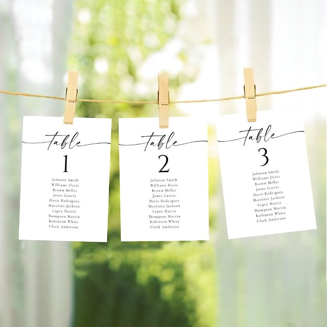 Tarjeta de la tabla de asientos de Boda minimalist (Subido por el creador)