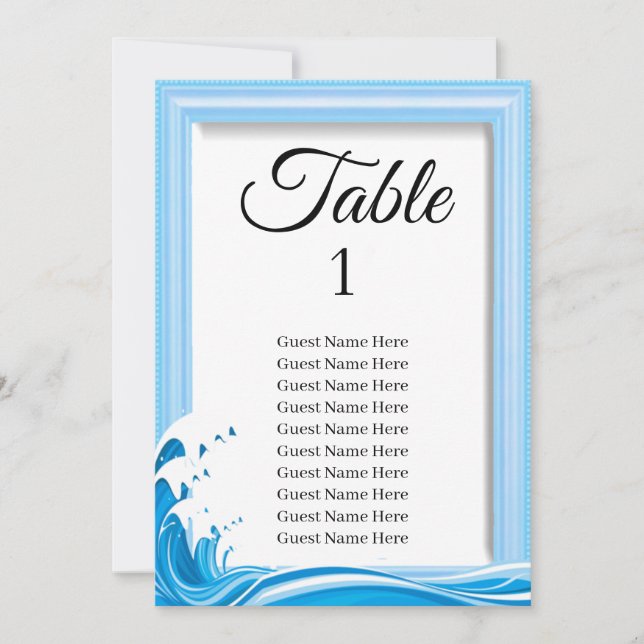 Tarjeta de la tabla de asientos de bodas de verano (Anverso)