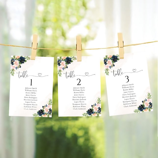 Tarjeta de la tabla de asientos de la mesa floral  (Subido por el creador)