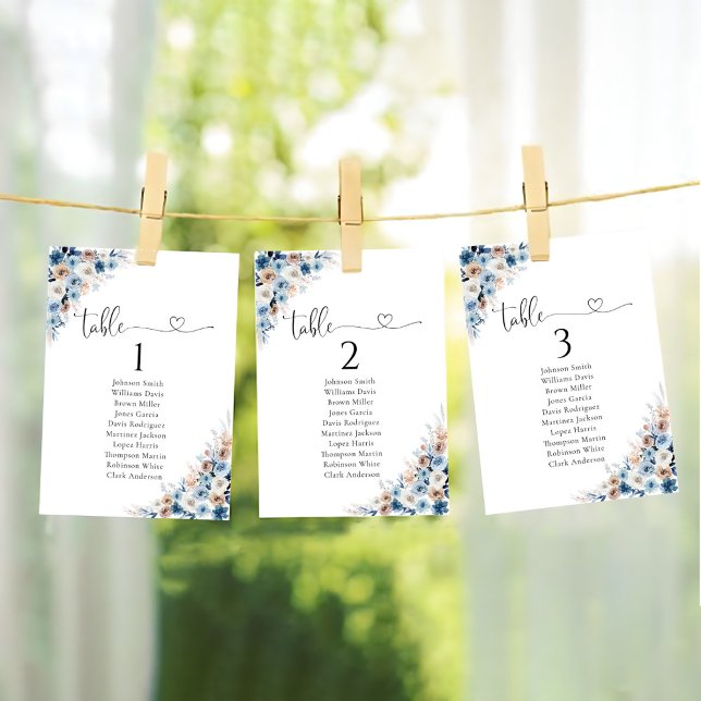 Tarjeta de la tabla de asientos de la mesa floral  (Subido por el creador)