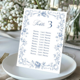 Tarjeta de la tabla de asientos de los Bodas de or