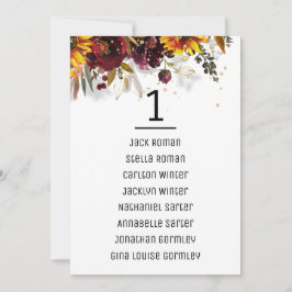 Tarjeta De La Tabla De Asientos De Sol Y Boda De V