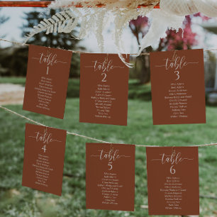 Tarjeta de la tabla de asientos del Boda de Cotta