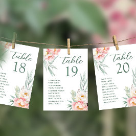 Tarjeta de la tabla de asientos del Boda de flor b