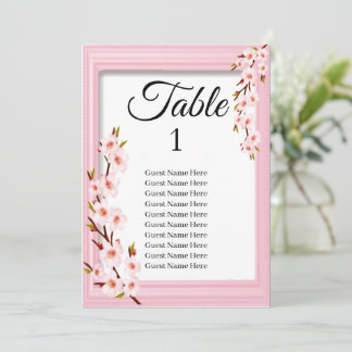 Tarjeta de la tabla de asientos del Boda de flores