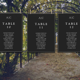 Tarjeta de la tabla de asientos del Boda de monogr