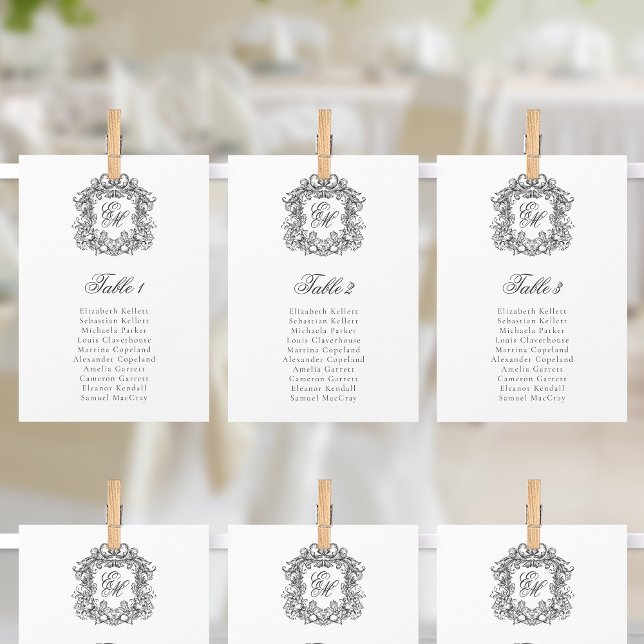 Tarjeta de la tabla de asientos del Boda de monogr (Subido por el creador)