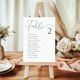 Tarjeta de la tabla de asientos del Boda de Perlas