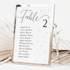 Tarjeta de la tabla de asientos del Boda de Perlas