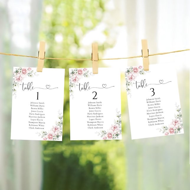 Tarjeta de la tabla de asientos del Boda de rosas  (Subido por el creador)