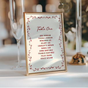 Tarjeta de la tabla de asientos del Boda dibujado 