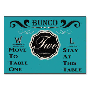 Tarjeta de la tabla de Bunco del vintage - #2