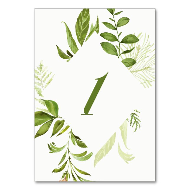 Tarjeta de la tabla de follaje verde salvaje de co (Anverso)