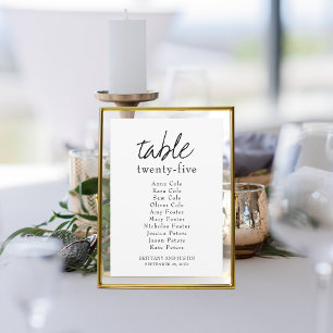 Tarjeta de la tabla de la mesa de la boda elegante