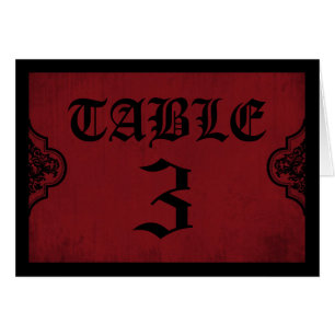 Tarjeta de la tabla de la novia del vampiro